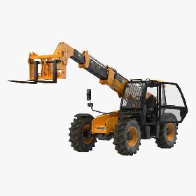 Telescopic Handler Forklift Generic Rigged 3D Model